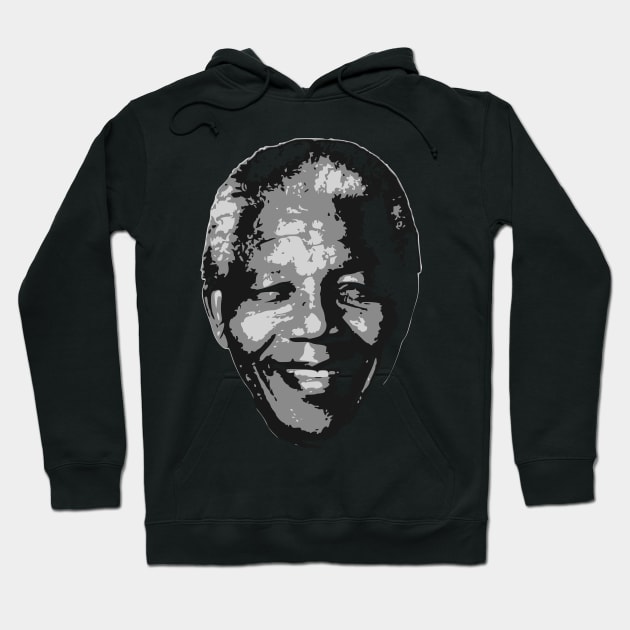 Nelson Mandela Black and White Hoodie by Nerd_art